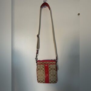 Pink and Tan Coach Crossbody Bag